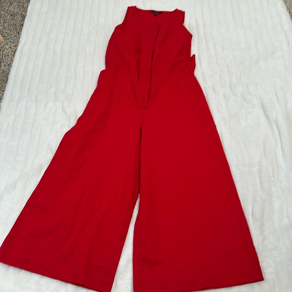 Banana Republic Cherry Red Wide-Leg Jumpsuit
